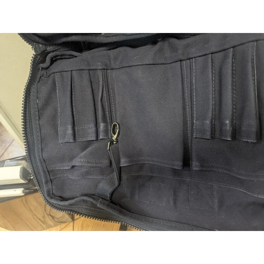 Vintage Lands' End Navy Blue Canvas Messenger Shoulder Bag Organizer‎ Travel